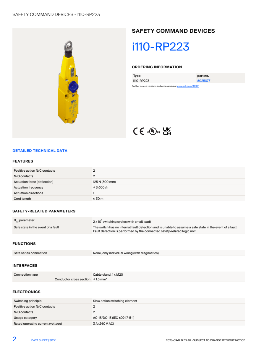 [Klever Portal:8806:2ec1736f0d57] SICK i110-RP223