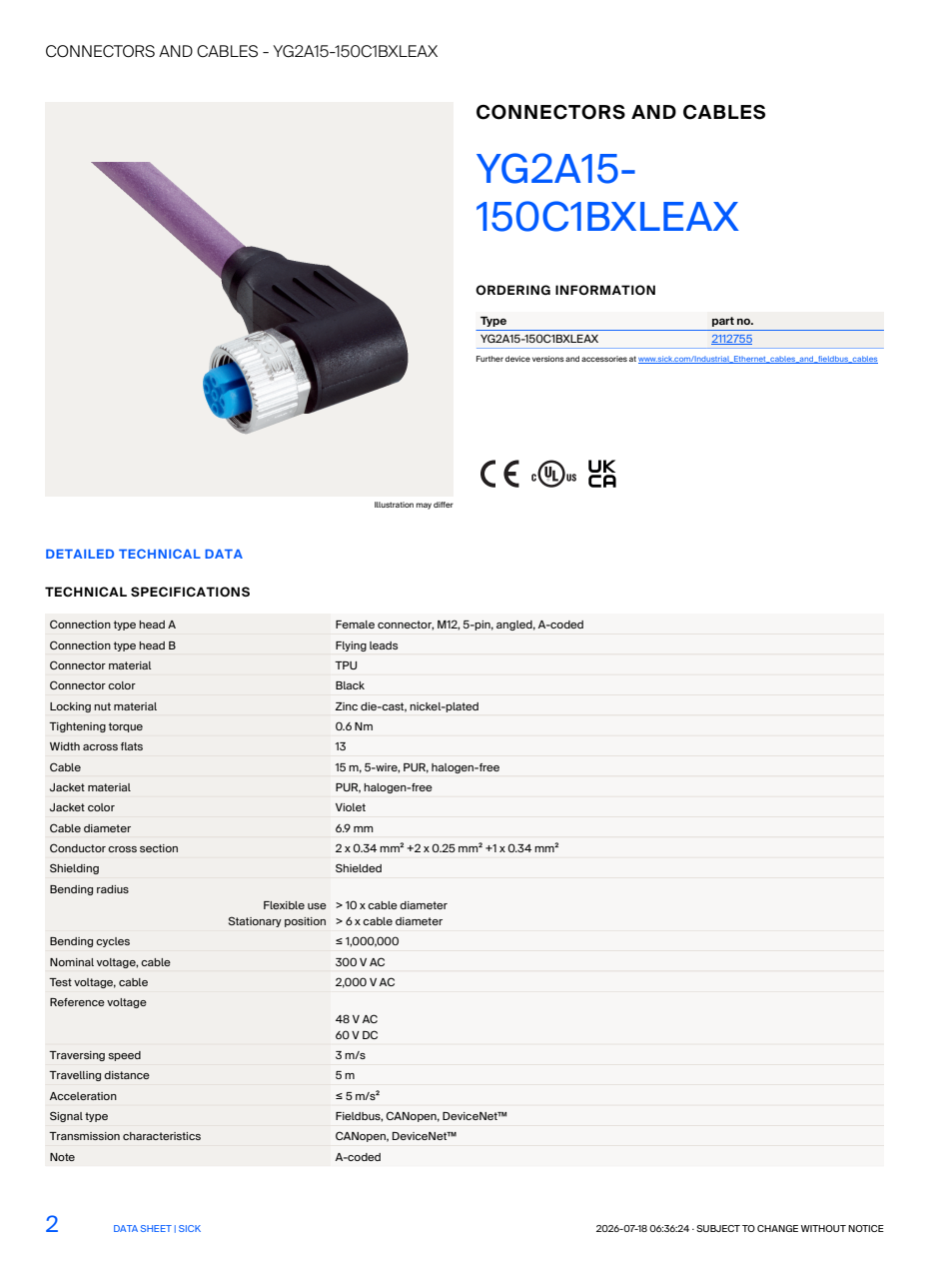 [Klever Portal:8833:662b9ef37cc1] SICK YG2A15-150C1BXLEAX