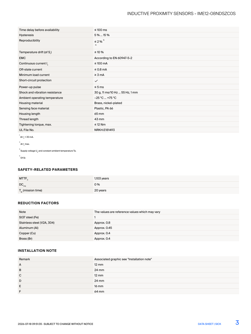 [Klever Portal:8871:e631446d8dd1] SICK IME12-08NDSZC0S
