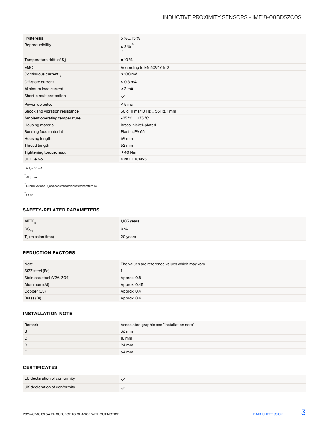 [Klever Portal:8876:ad9bca4467fb] SICK IME18-08BDSZC0S