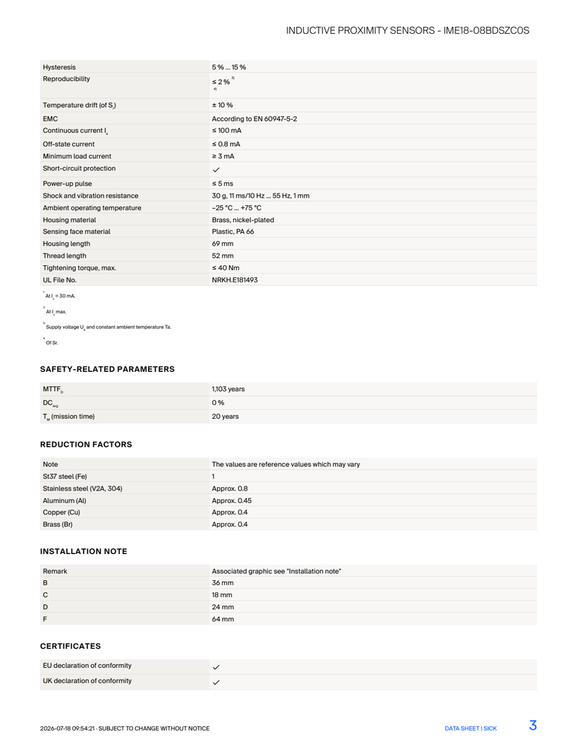 [Klever Portal:8876:ad9bca4467fb] SICK IME18-08BDSZC0S