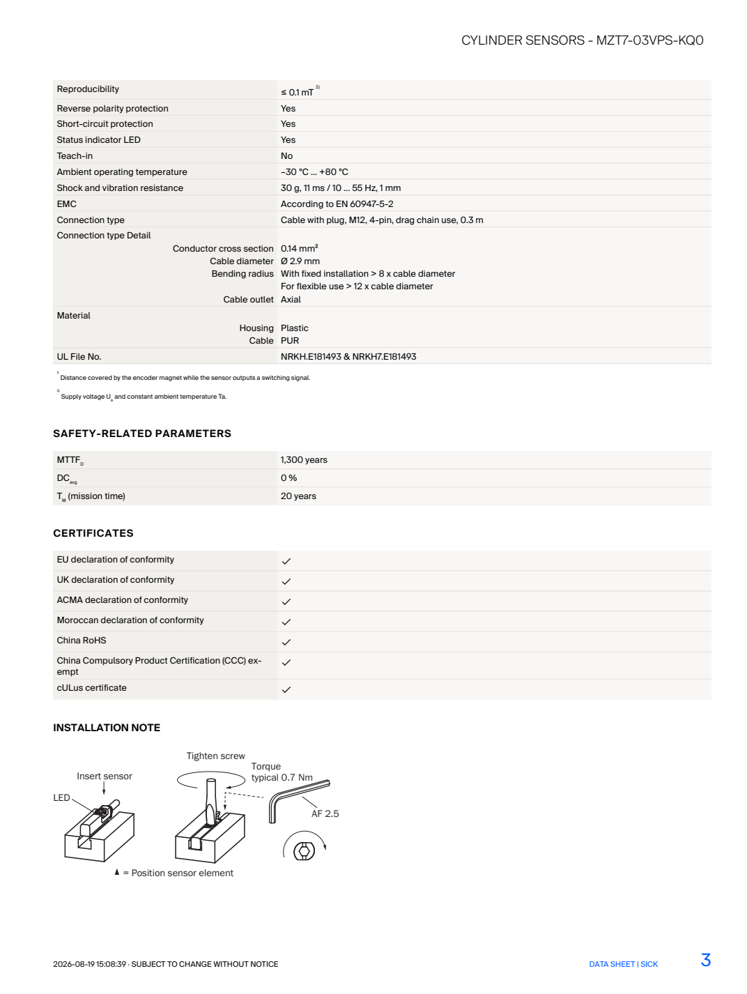 [Klever Portal:8885:1da18aa7813c] SICK MZT7-03VPS-KQ0