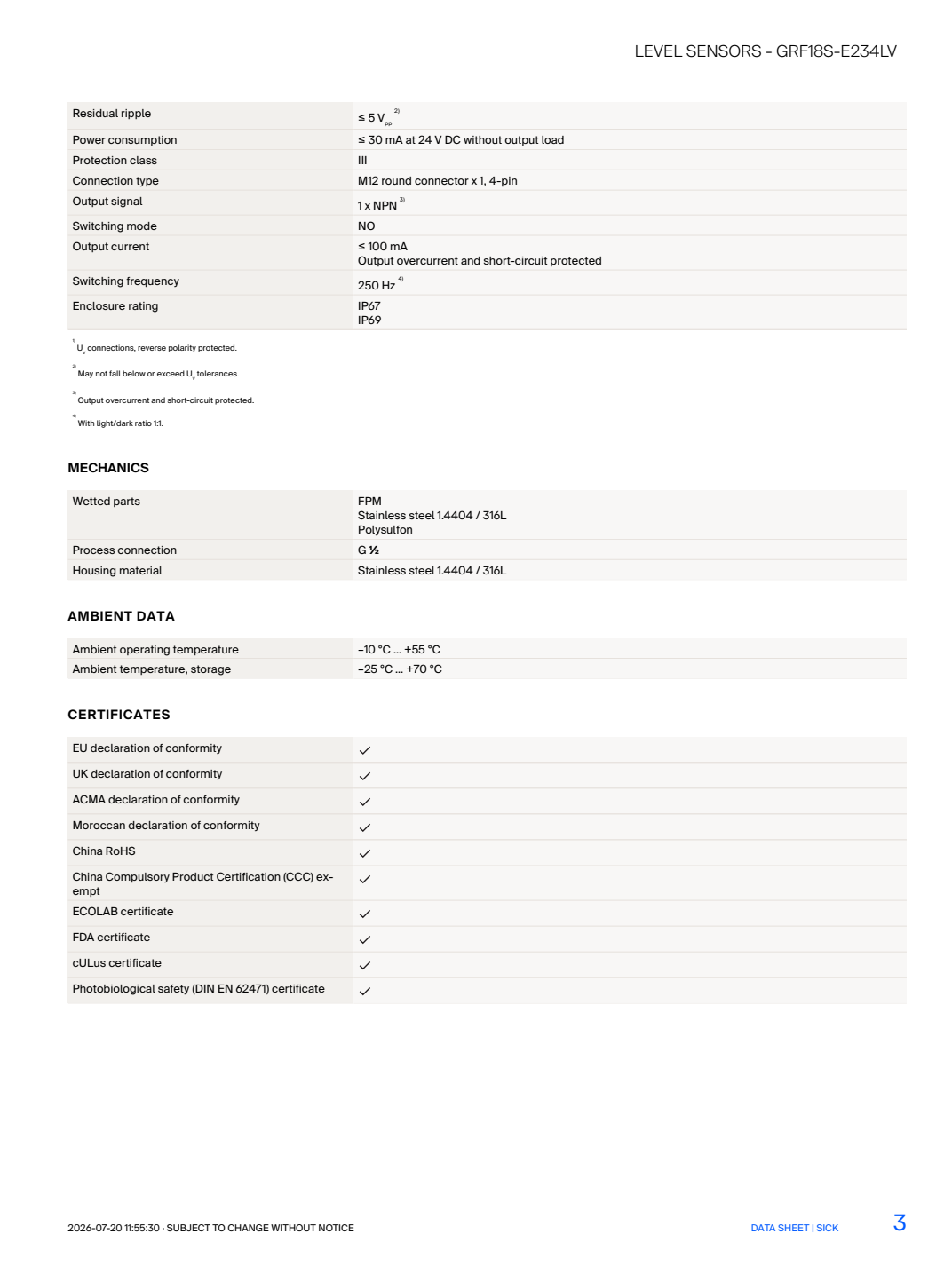 [Klever Portal:8902:fa85efe3af6b] SICK GRF18S-E234LV