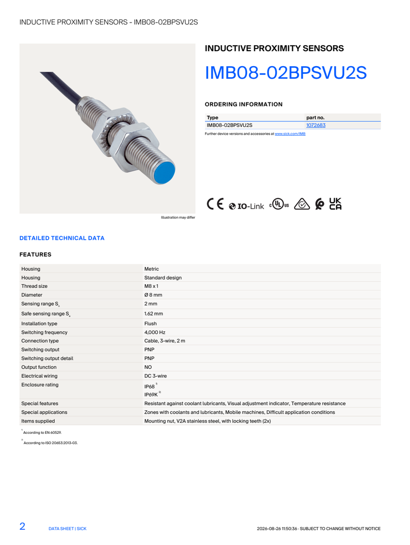 [Klever Portal:8903:9fbc9f550bd3] SICK IMB08-02BPSVU2S