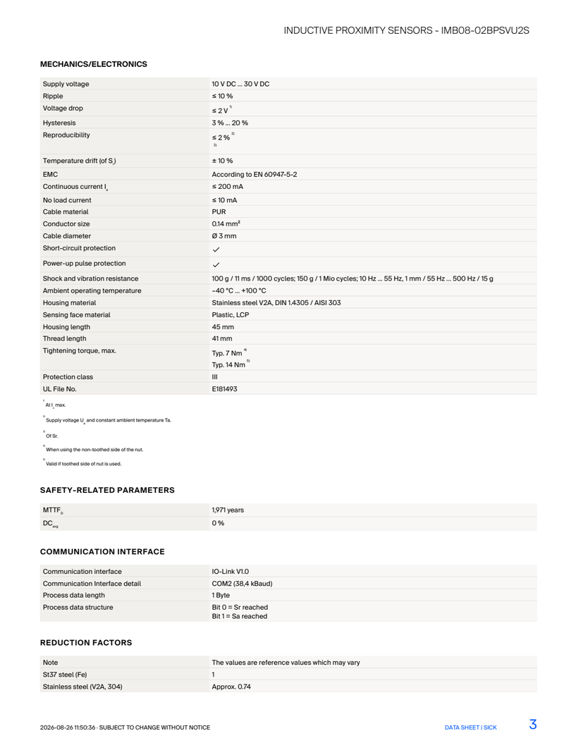 [Klever Portal:8905:e5390a4374ae] SICK IMB08-02BPSVU2S
