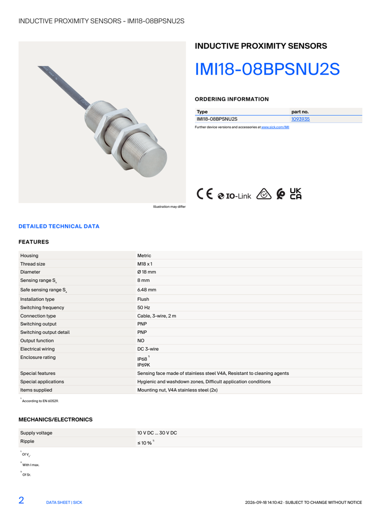 [Klever Portal:8913:6f1549e98ae6] SICK IMI18-08BPSNU2S