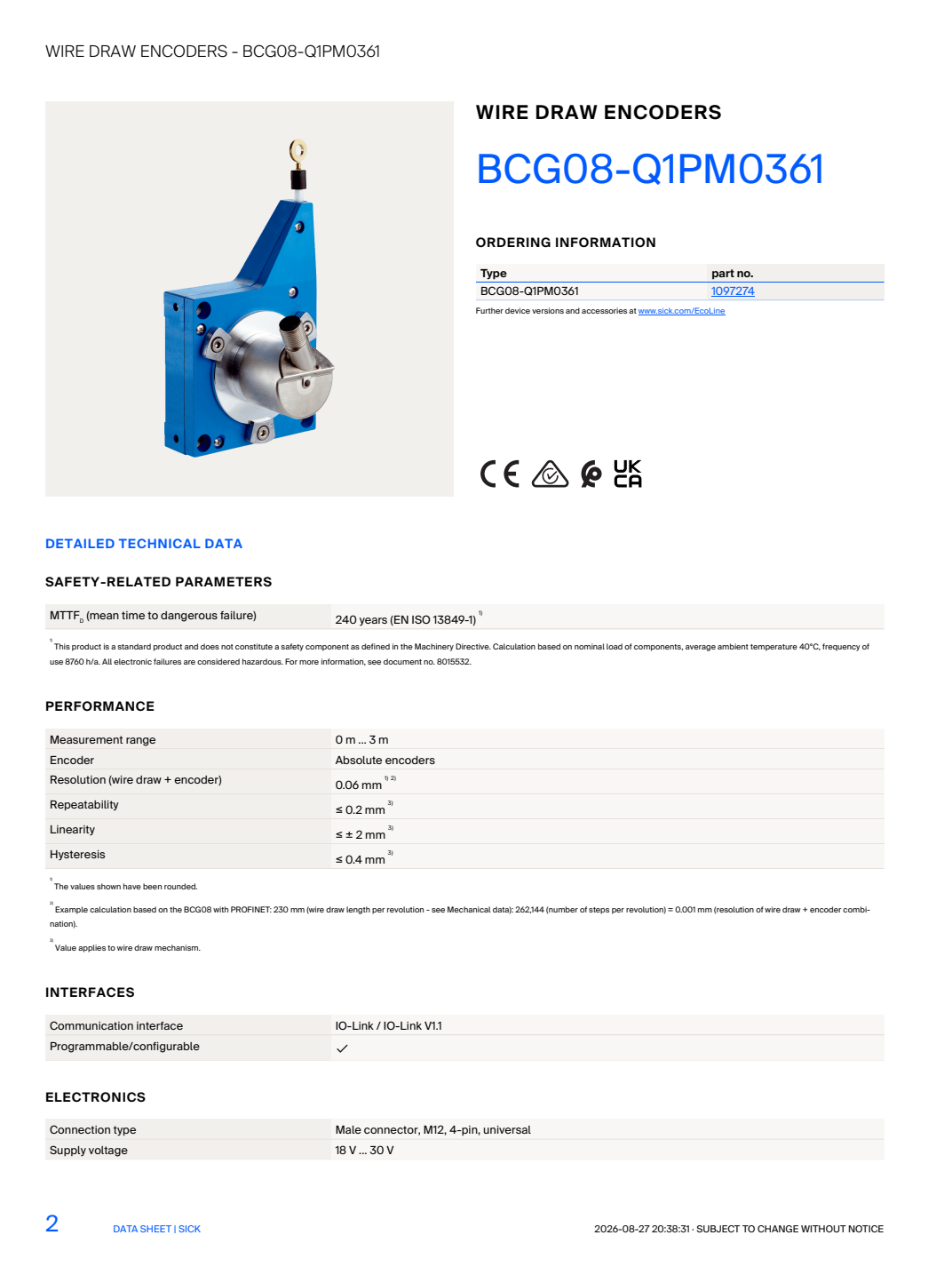 [Klever Portal:8928:f8d044294449] SICK BCG08-Q1PM0361