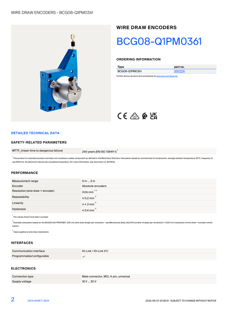 [Klever Portal:8928:f8d044294449] SICK BCG08-Q1PM0361