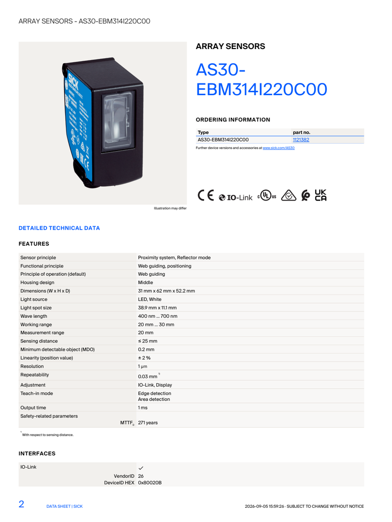 [Klever Portal:8962:baa37cdf86d7] SICK AS30-EBM314I220C00