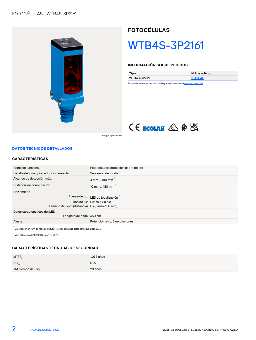 [Klever Portal:8980:4439c3d223f5] SICK WTB4S-3P2161