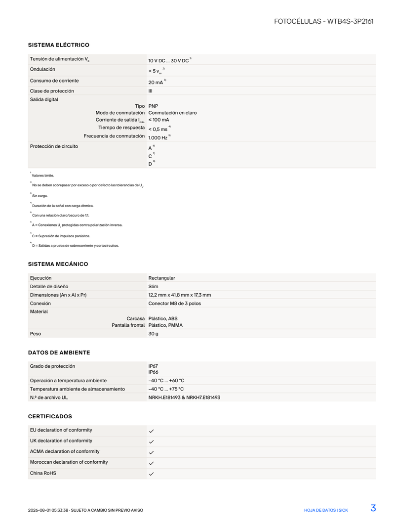 [Klever Portal:8981:4a0ea2390a77] SICK WTB4S-3P2161